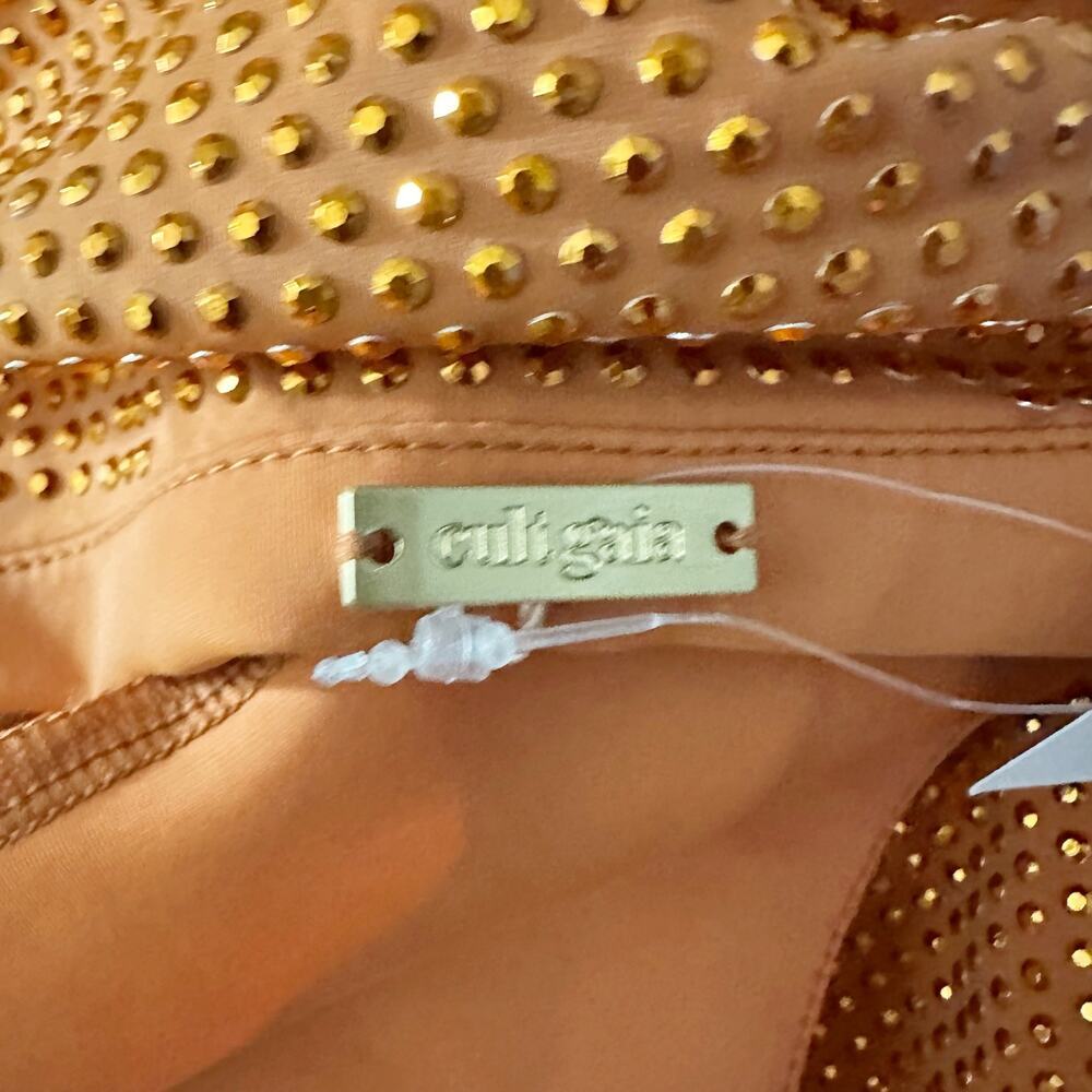 CULT GAIA Dari Metallic Cutout Column Gown Size Medium Cinder - Picture 8 of 12